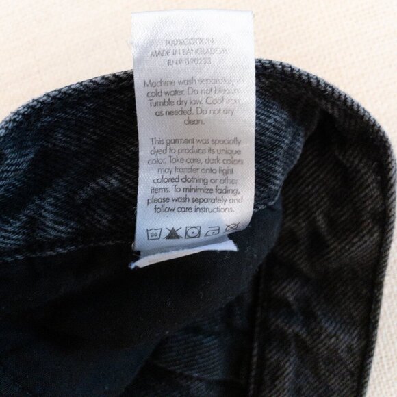 PACSUN Black Wide Leg Carpenter Jeans Distressed Ripped Knees Size 26 - Picture 4 of 5